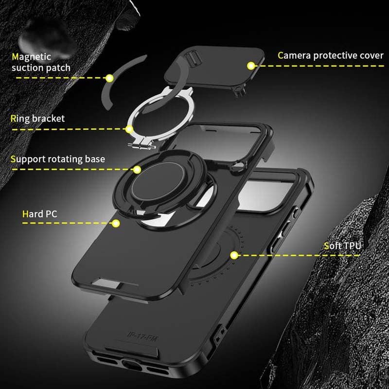 🎉 2026 Sale — Over 42,000 Sold!📱 Magnetic iPhone Case‑Ring Stand & Camera Slider 🛡️