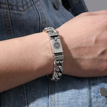 Pulsera Retro con Mantra de Seis Sílabas para Hombre
