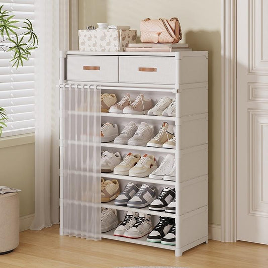 👟 🏠 Zapatero Multicapa – Protección Antipolvo 360°, Estantes Extraíbles y 2 Cajones Superiores – Diseño Compacto para Ahorrar Espacio ✨