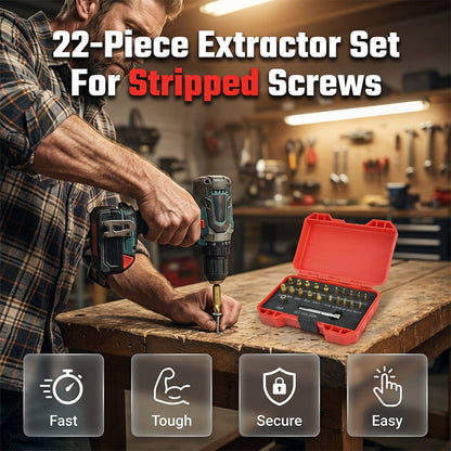Kit Extractor de Tornillos y Pernos de Acero Rápido