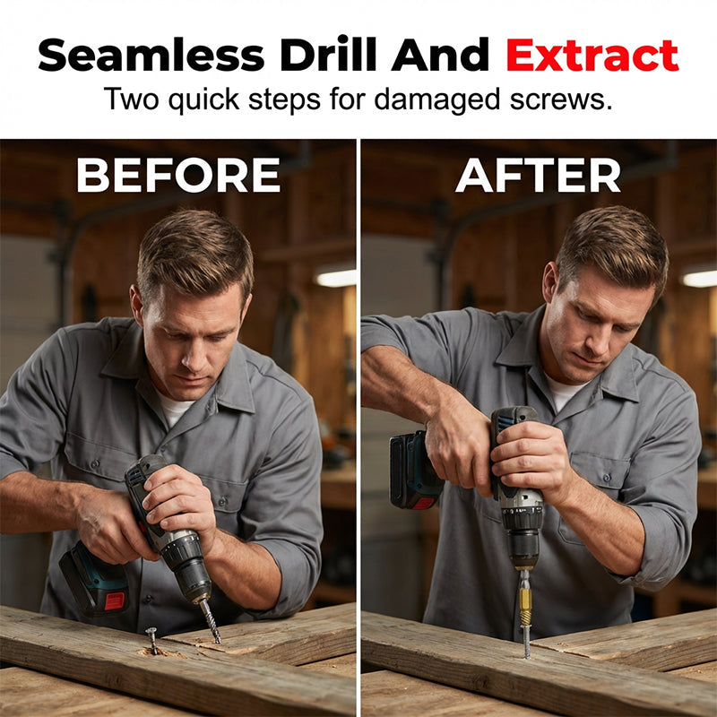 Kit Extractor de Tornillos y Pernos de Acero Rápido