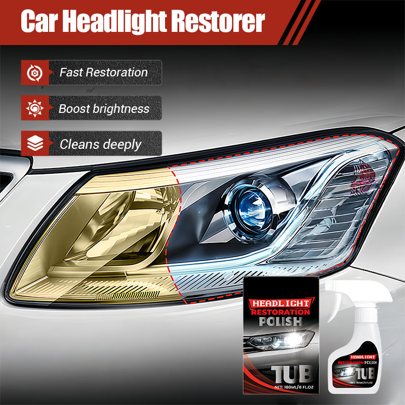📢📢50% OFF !! ⏰180ml Professional Car Headlight Restorer with Sponge