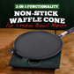 🔥 Sartén antiadherente de doble uso: ¡perfecta para panqueques, filetes y conos de wafle! 🥞🥩🍦