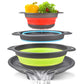🥗 Set de 3 Escurridores Plegables con Base Escurridora – Coladores Compactos para Frutas· Pasta y Verduras