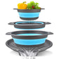 🥗 Set de 3 Escurridores Plegables con Base Escurridora – Coladores Compactos para Frutas· Pasta y Verduras