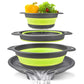 🥗 Set de 3 Escurridores Plegables con Base Escurridora – Coladores Compactos para Frutas· Pasta y Verduras