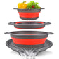 🥗 Set de 3 Escurridores Plegables con Base Escurridora – Coladores Compactos para Frutas· Pasta y Verduras