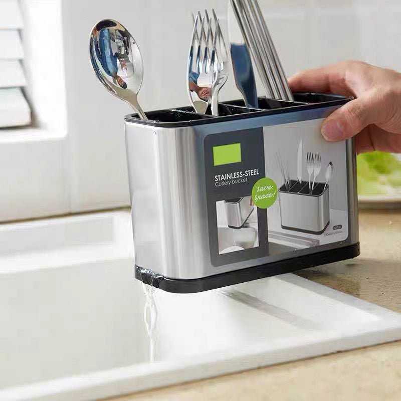 🍴Space-Saving Stainless Steel Kitchen Utensil Holder
