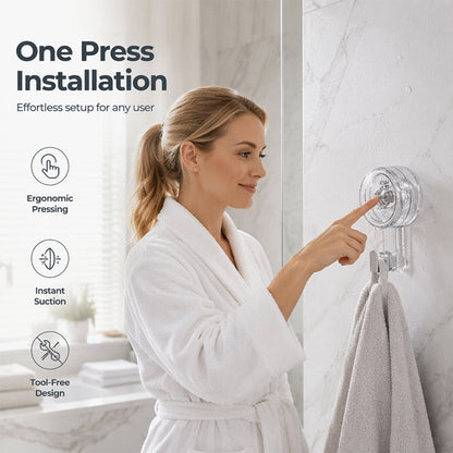 Ganchos de ventosa al vacío sin perforaciones – Colgadores de pared de alta resistencia para cocina y baño
