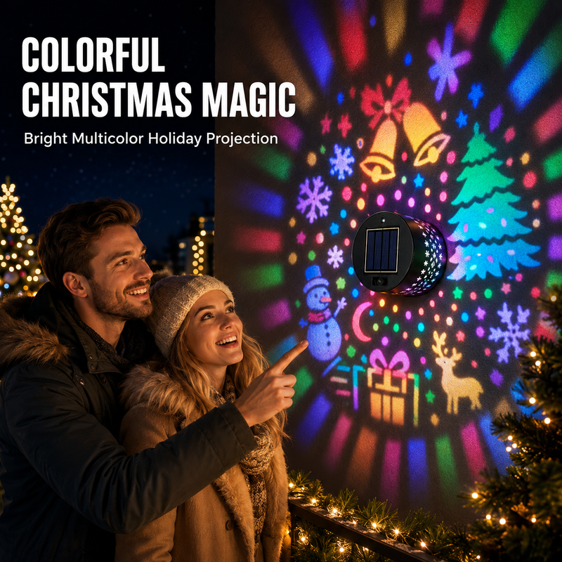 🎄❄️ 50% OFF! Lámpara Solar de Pared con Proyección Decorativa para Exterior IP65