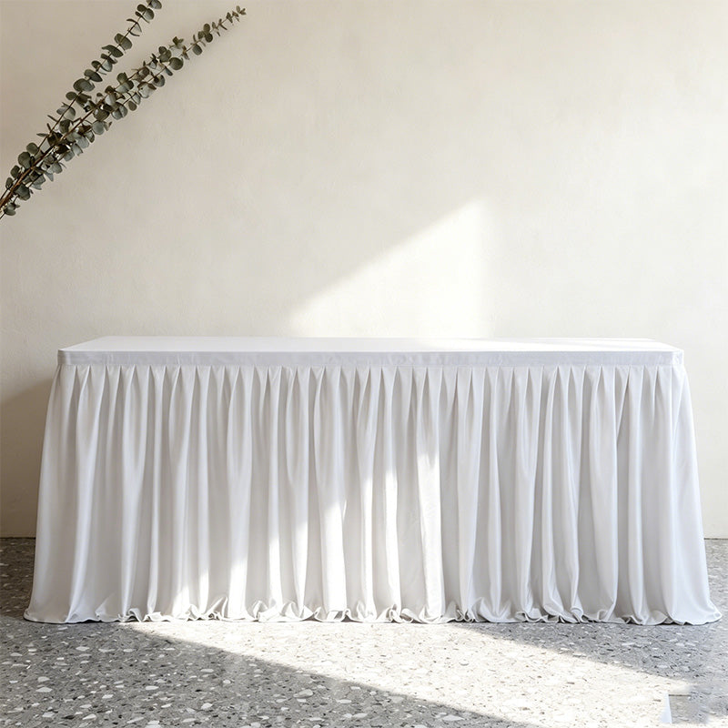 💥 Faldón Plisado para Mesa de Eventos – Decoración Elegante y de Fácil Instalación ✨