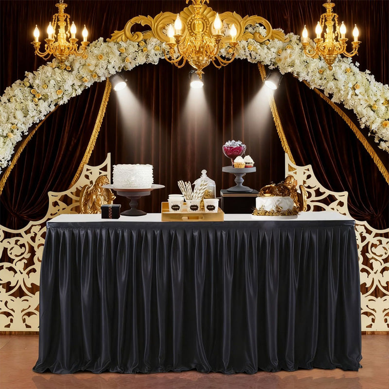 💥 Faldón Plisado para Mesa de Eventos – Decoración Elegante y de Fácil Instalación ✨