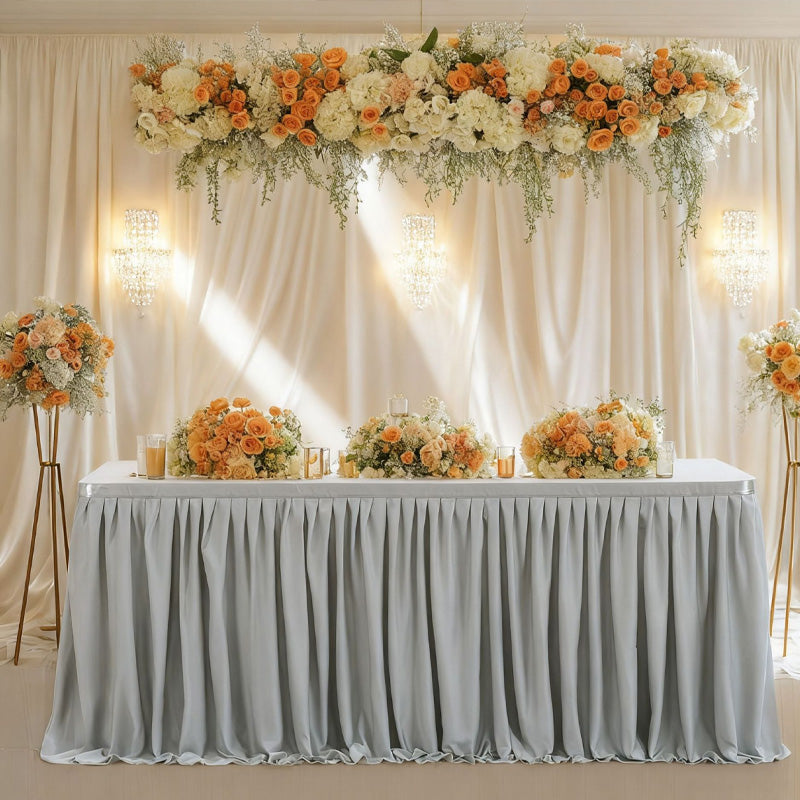 💥 Faldón Plisado para Mesa de Eventos – Decoración Elegante y de Fácil Instalación ✨