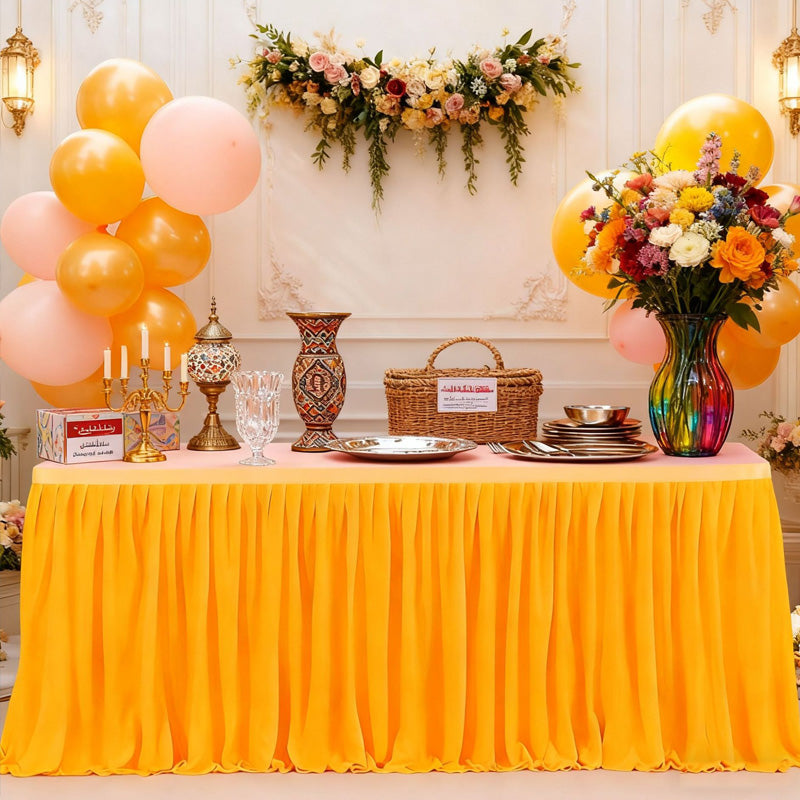 💥 Faldón Plisado para Mesa de Eventos – Decoración Elegante y de Fácil Instalación ✨