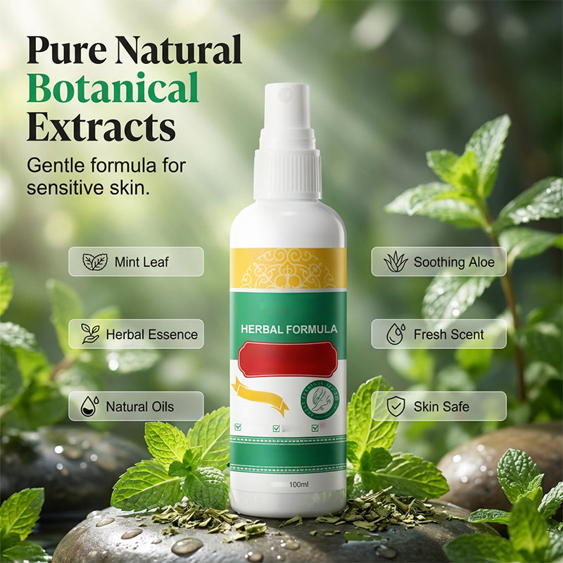 Spray refrescante para el cuidado de los pies con fórmula a base de hierba
