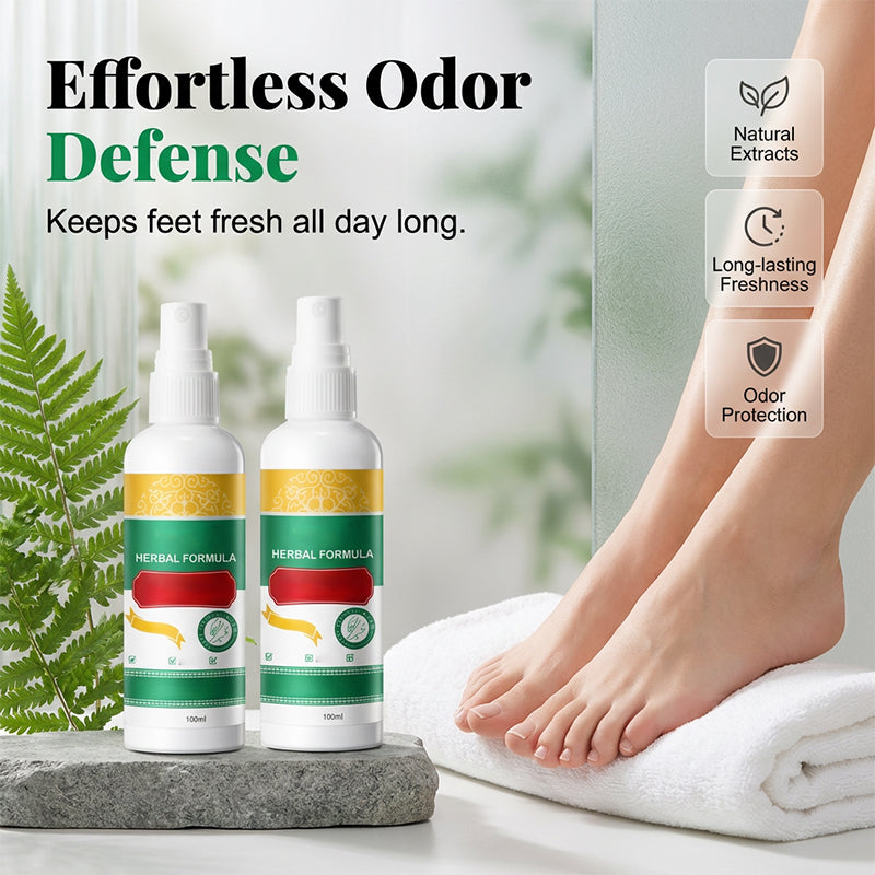 Spray refrescante para el cuidado de los pies con fórmula a base de hierba