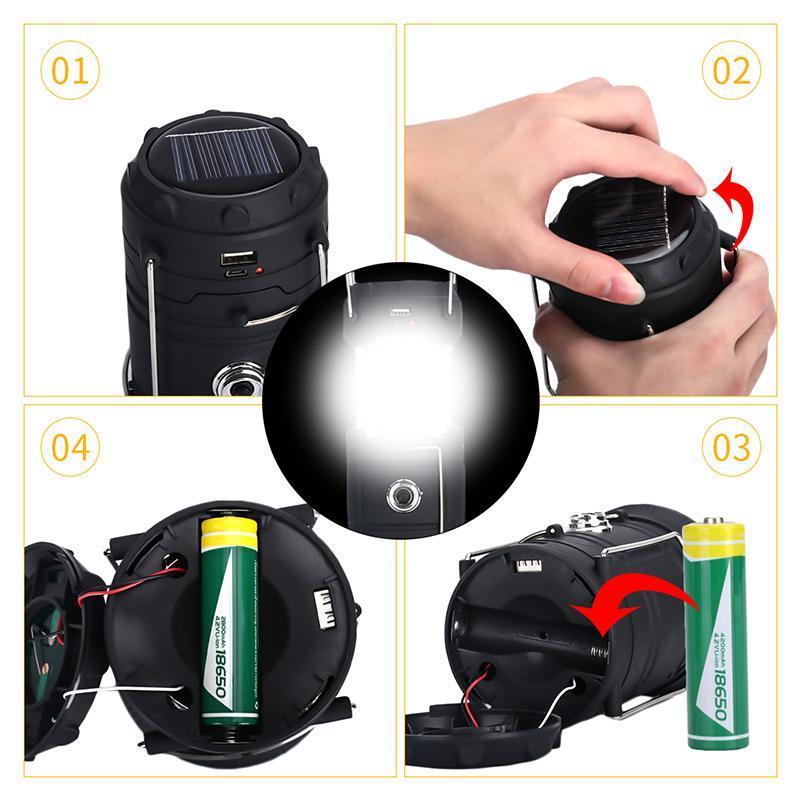 ⏳50 % de descuento por tiempo limitado⏰Linterna LED de campamento 3 en 1 con efecto de llama⛺🔦