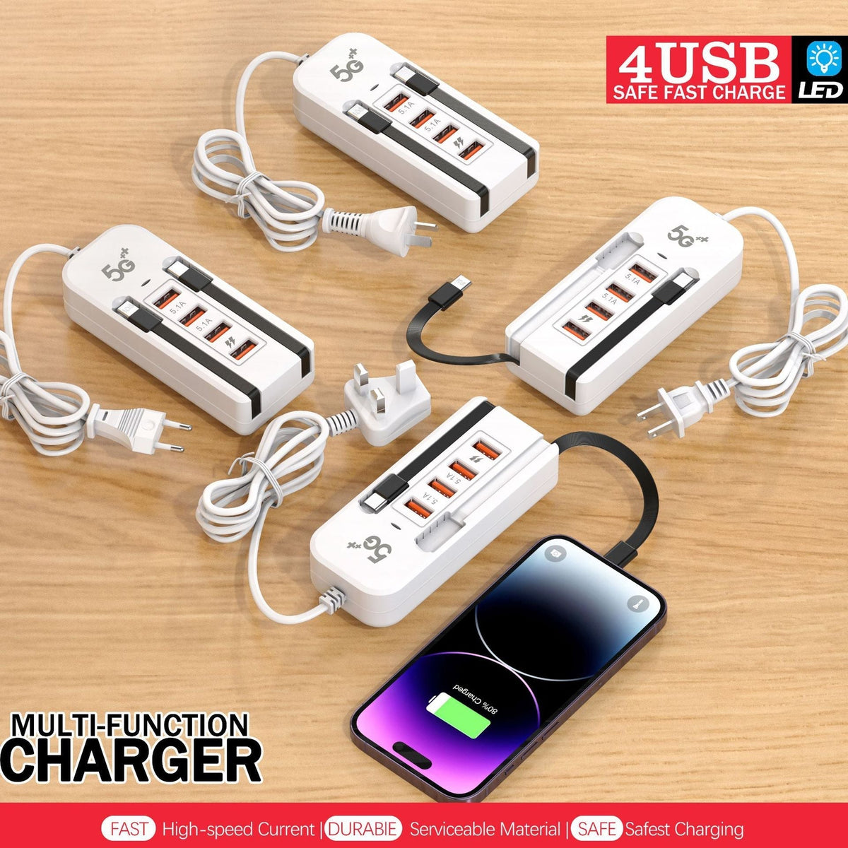 Estación de Carga de Escritorio USB Multipuerto