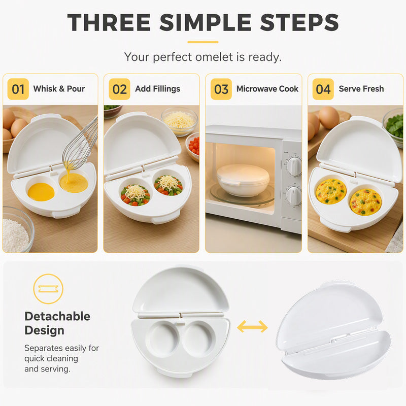 🍳 50% dto. Utensilio 2 en 1 para microondas – cocina huevos en minutos, sin sartenes. Desayuno rápido y fácil de limpiar! ⏱️✨