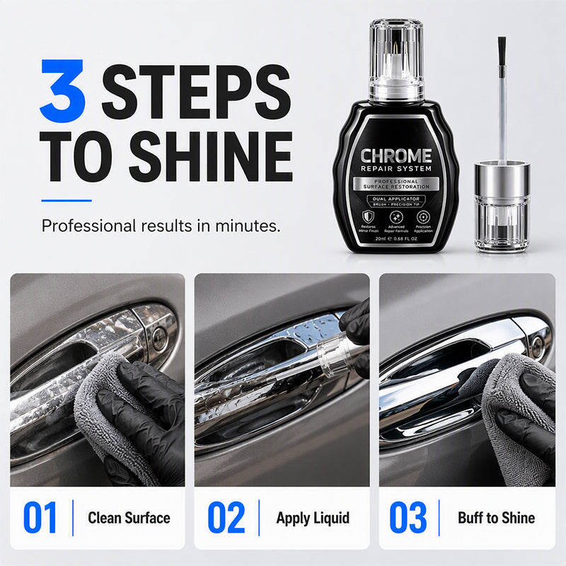 ✨ 50% dto. Kit restaurador de cromo – brillo metálico instantáneo, protección duradera. Pule y protege todo tipo de metales! 🛡️🚗