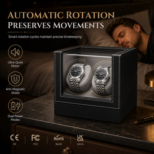 Caja Giratoria Automática para Relojes Mecánicos - Estuche de Almacenamiento Doméstico