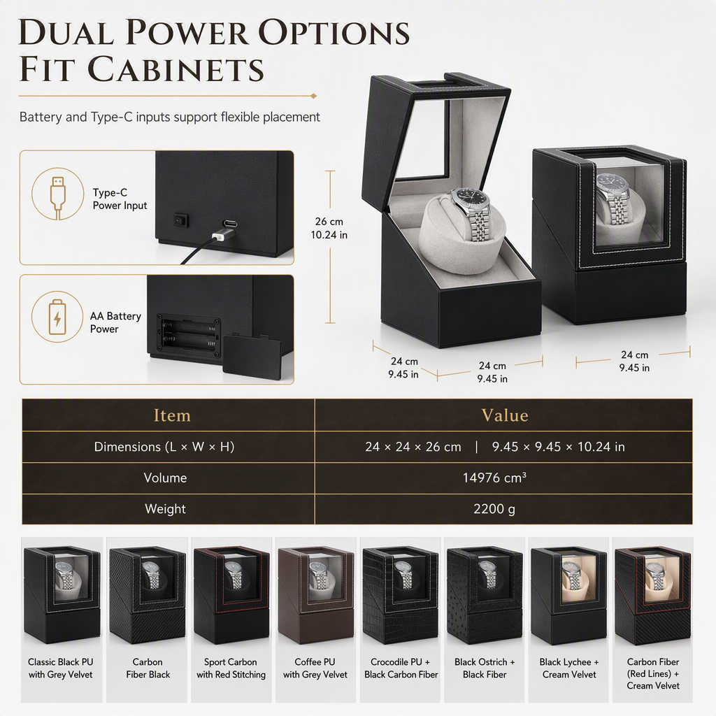 Automatic Watch Winder Box for Mechanical Watches Household Rotating Watch Storage Case