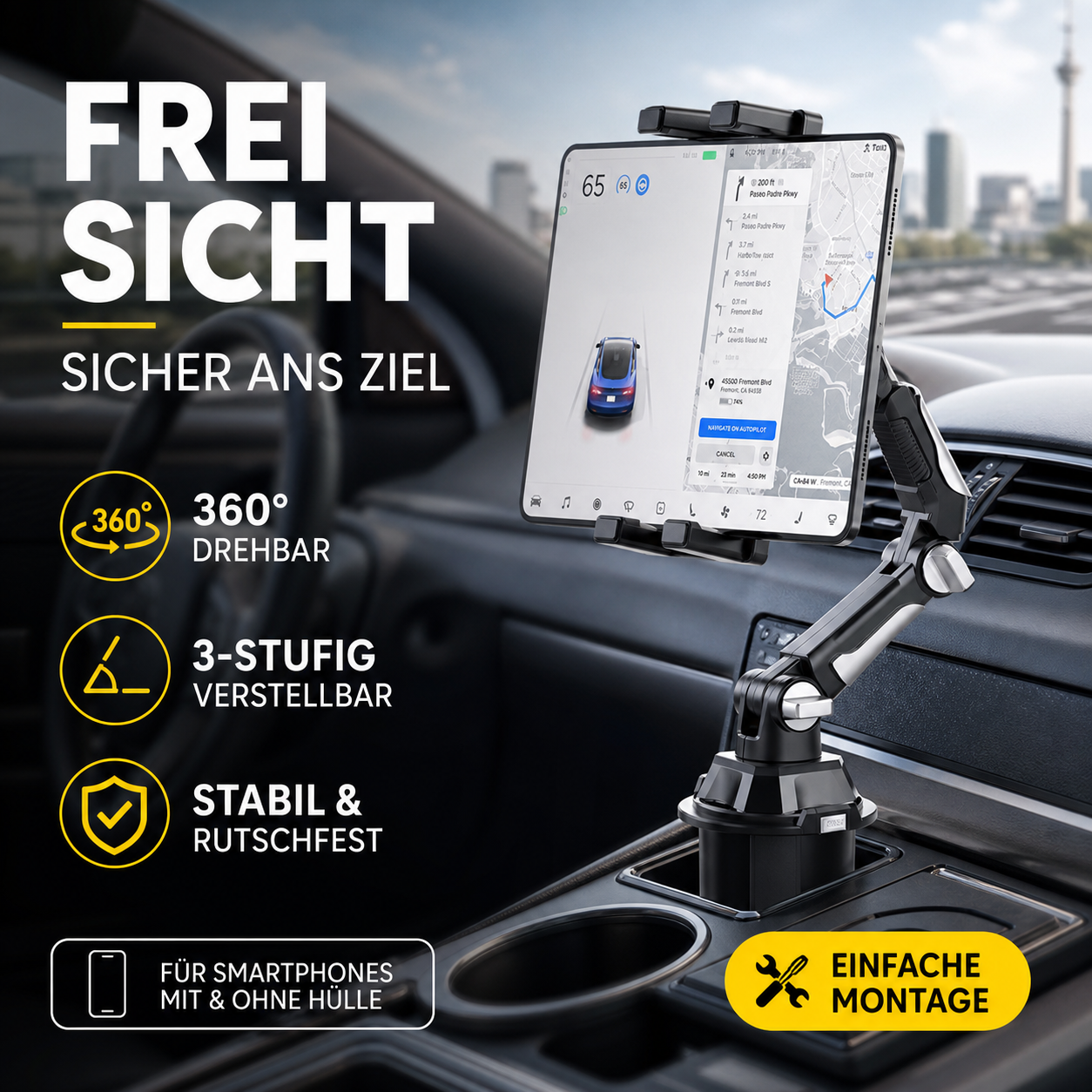 📢Novedad🚗Portavasos para automóvil giratorio y ajustable 360°