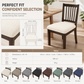 Funda Elástica sin Tirantes para Asiento de Silla de Comedor con Patrón de Cuadros para Hogar y Hotel