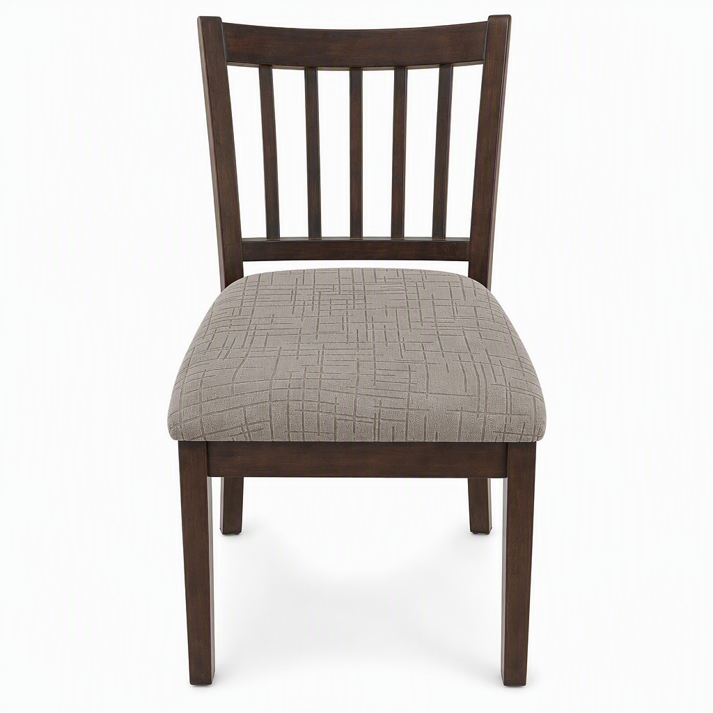 Funda Elástica sin Tirantes para Asiento de Silla de Comedor con Patrón de Cuadros para Hogar y Hotel