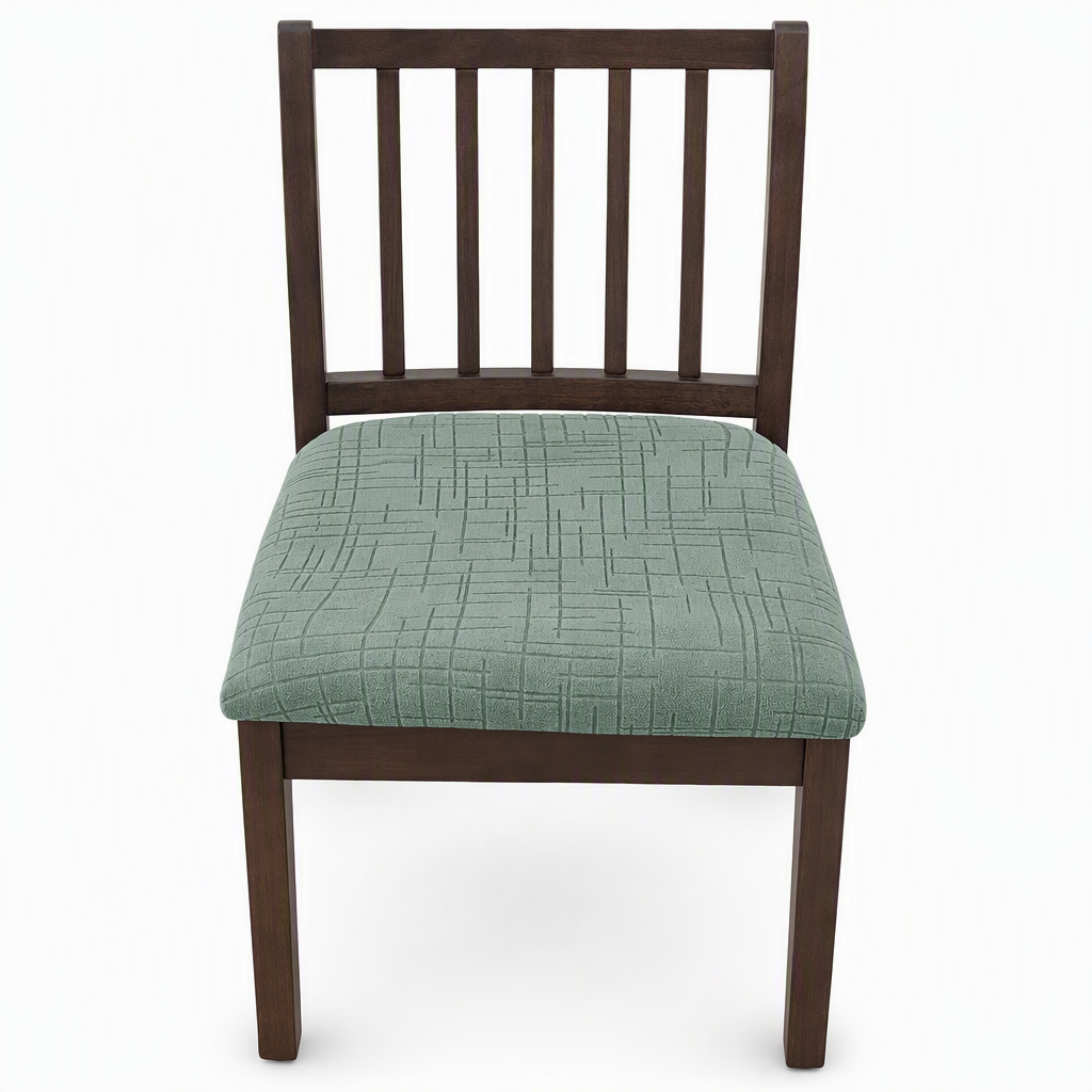 Funda Elástica sin Tirantes para Asiento de Silla de Comedor con Patrón de Cuadros para Hogar y Hotel