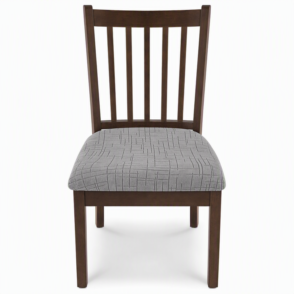 Funda Elástica sin Tirantes para Asiento de Silla de Comedor con Patrón de Cuadros para Hogar y Hotel