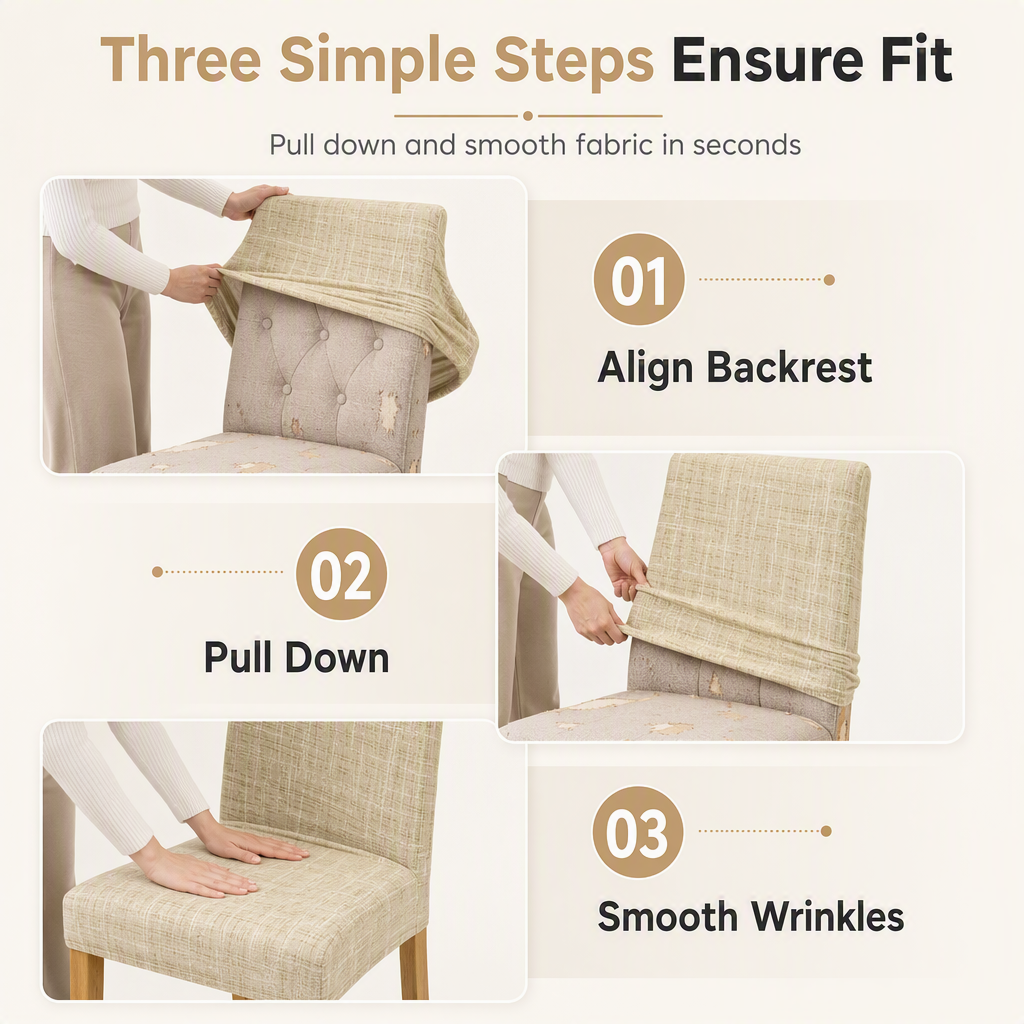 Funda Elástica Universal para Sillas – Protector Todo el Año a Cuadros para Comedor y Hotel