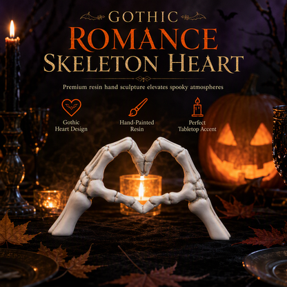 🎃¡Novedad!🔥Figura de Esqueleto de Resina con Gesto de Corazón para Halloween y Decoración del Hogar
