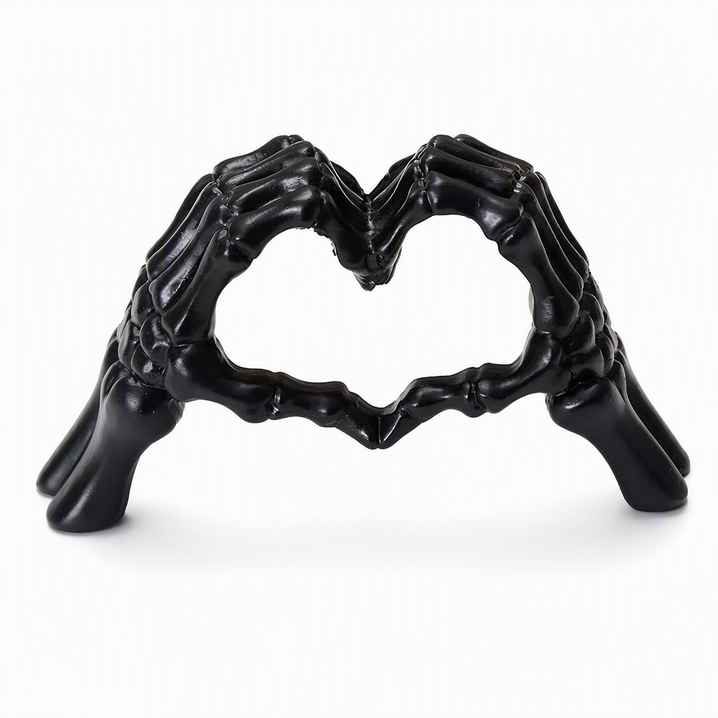 🎃¡Novedad!🔥Figura de Esqueleto de Resina con Gesto de Corazón para Halloween y Decoración del Hogar