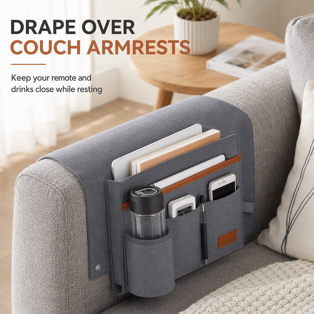⏳ ¡Especial por Tiempo Limitado! ⏰ Bolsa Organizadora de Cama de Fieltro Minimalista – Ancla Segura para Colchón, Fieltro Grueso y Montaje Múltiple – Almacenamiento Ordenado para Teléfonos, Tabletas y Accesorios 📚