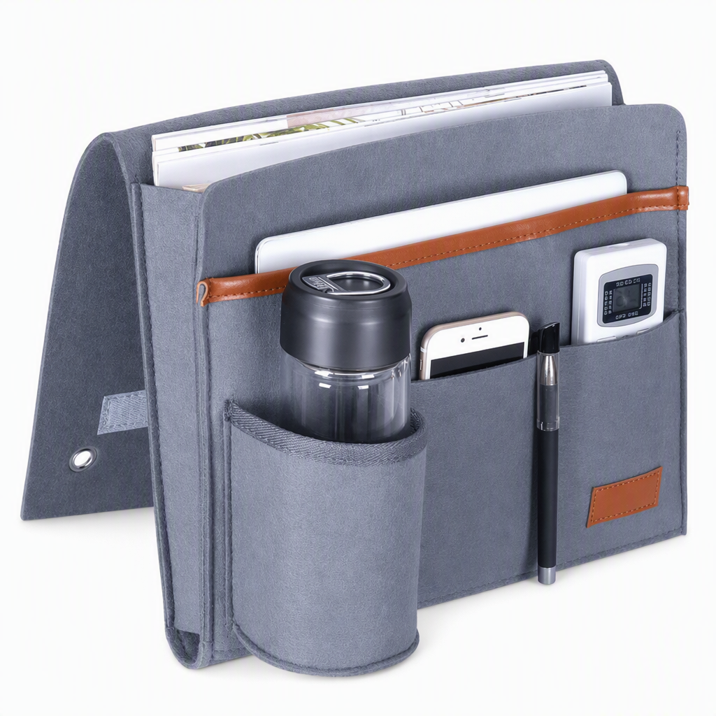⏳ ¡Especial por Tiempo Limitado! ⏰ Bolsa Organizadora de Cama de Fieltro Minimalista – Ancla Segura para Colchón, Fieltro Grueso y Montaje Múltiple – Almacenamiento Ordenado para Teléfonos, Tabletas y Accesorios 📚