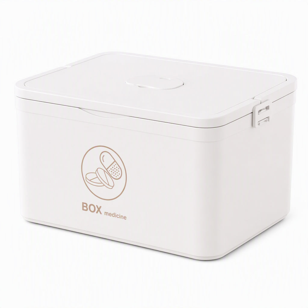 💊 ¡50% DE DESCUENTO! ✨ Caja de Medicamentos de Plástico Grande – Múltiples Compartimentos· Resistente a Golpes y Asa Plegable Segura – Organiza el Botiquín Familiar en un Estuche Portátil 📦