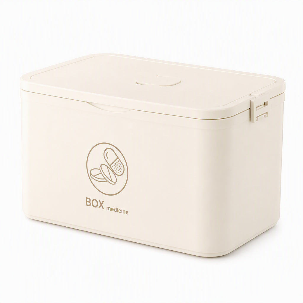 💊 ¡50% DE DESCUENTO! ✨ Caja de Medicamentos de Plástico Grande – Múltiples Compartimentos· Resistente a Golpes y Asa Plegable Segura – Organiza el Botiquín Familiar en un Estuche Portátil 📦