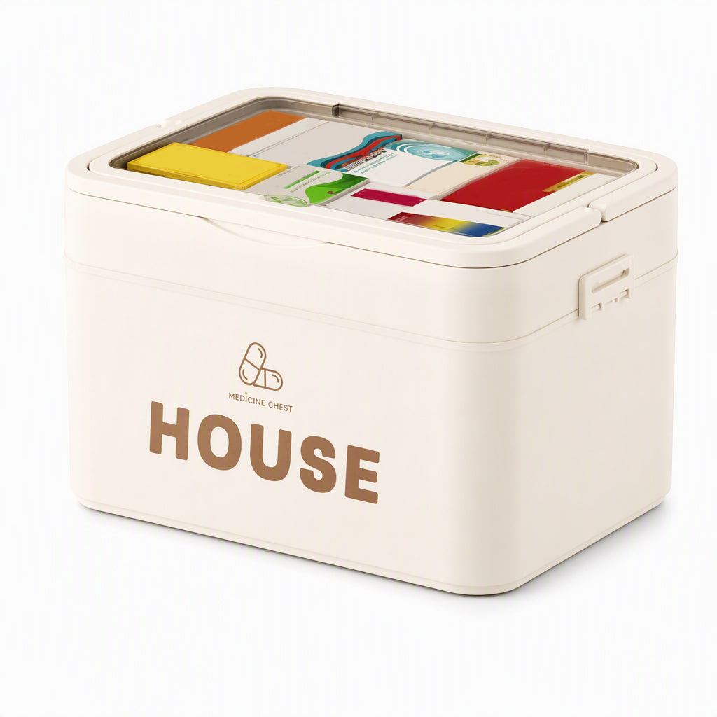 💊 ¡50% DE DESCUENTO! ✨ Caja de Medicamentos de Plástico Grande – Múltiples Compartimentos· Resistente a Golpes y Asa Plegable Segura – Organiza el Botiquín Familiar en un Estuche Portátil 📦