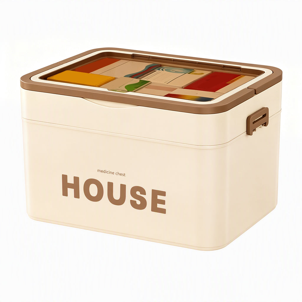 💊 ¡50% DE DESCUENTO! ✨ Caja de Medicamentos de Plástico Grande – Múltiples Compartimentos· Resistente a Golpes y Asa Plegable Segura – Organiza el Botiquín Familiar en un Estuche Portátil 📦