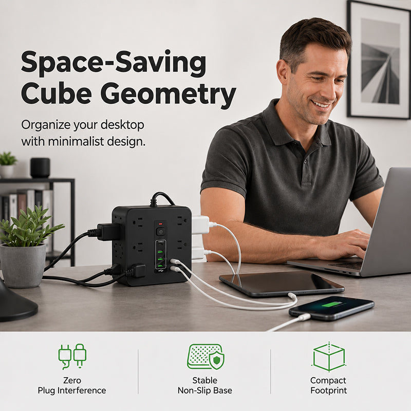 ⏳55% Descuento⏰Regleta Multicontacto de 12 Tomas con Puertos USB (110V)⚡🔋