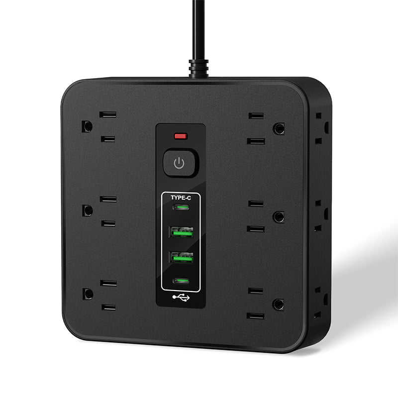 ⏳55% Descuento⏰Regleta Multicontacto de 12 Tomas con Puertos USB (110V)⚡🔋