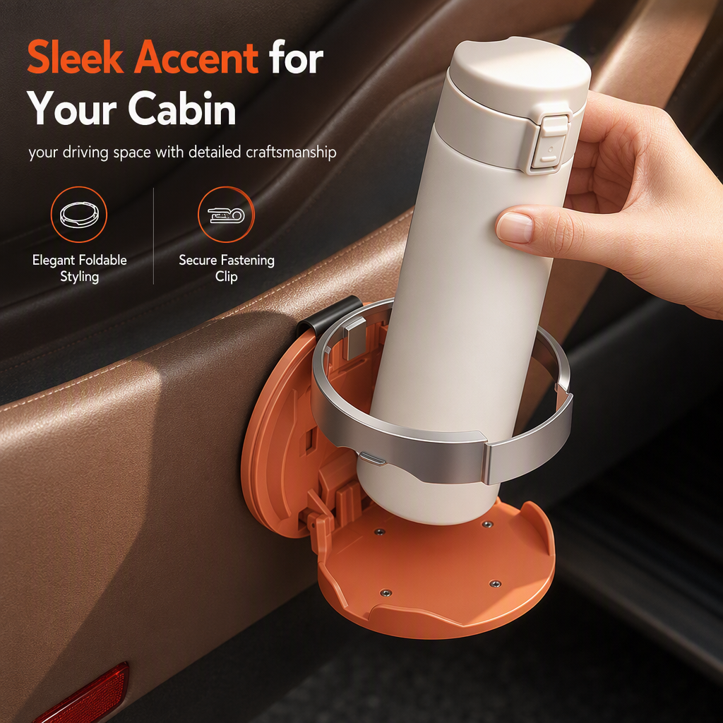 ⏳Envío gratis por ambos artículos✈️Portavasos Plegable para Puerta de Coche, Soporte Multifuncional de Gran Apertura para Botellas🚗🥤