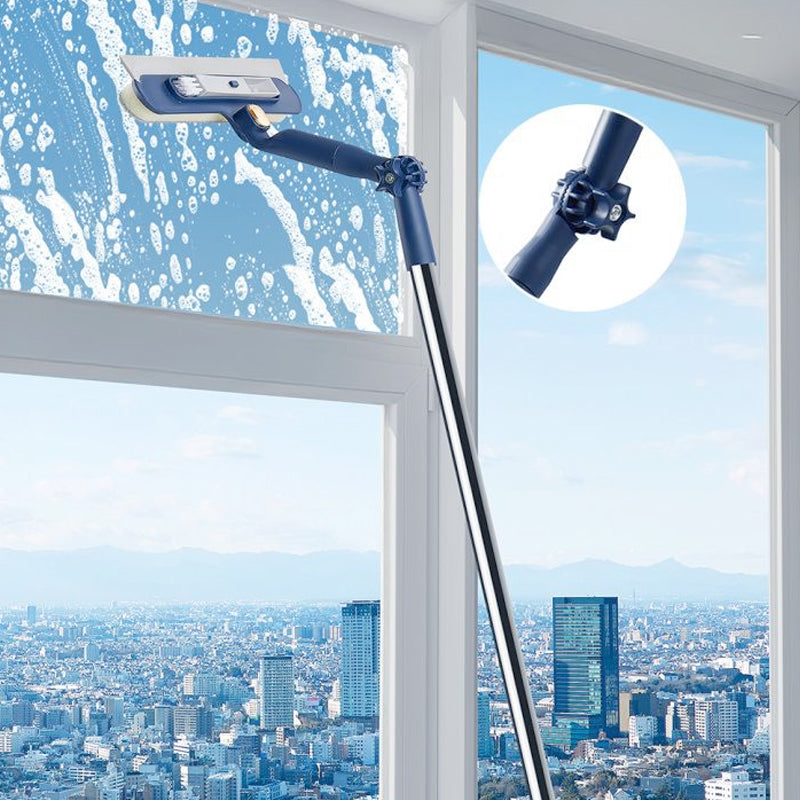 🪟 50% dto. Limpiacristales con escobilla para ventanas de gran altura – alcanza sin escaleras, limpia por ambos lados. Cristales impecables sin riesgo! ✨🛡️