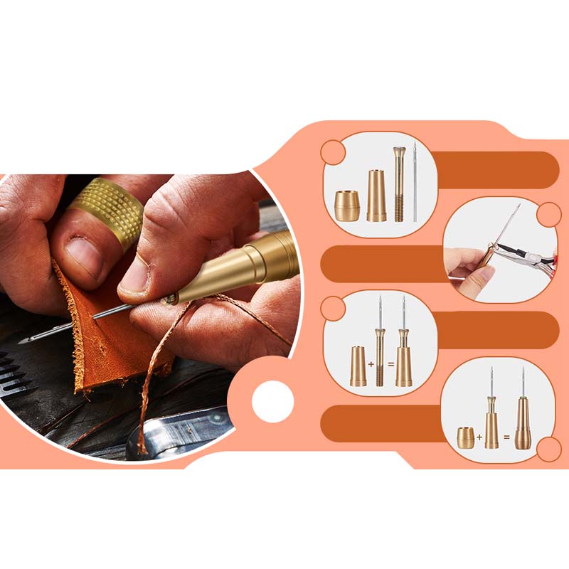 ⏳Time-Limited Special⏰5PCS Leather Sewing Awl Kit – High-Strength Steel & Copper Handle
