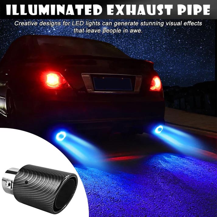 Punta de Escape Universal con Luz LED para Auto