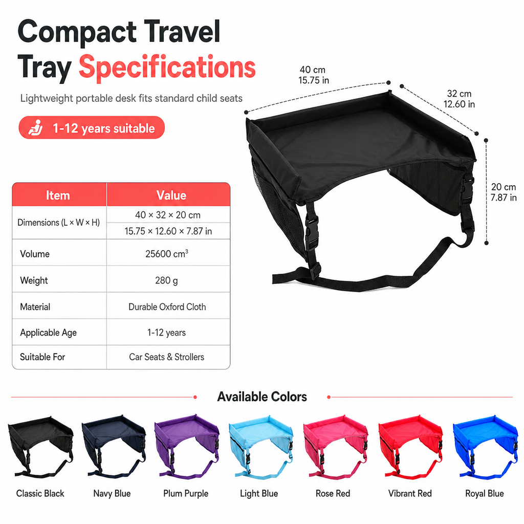 🚗 50% OFF NOW! 🎨 Kids Car Seat Travel Tray – Drawing Board & Storage Organizer – Stable Desk for Long Drives ✏️