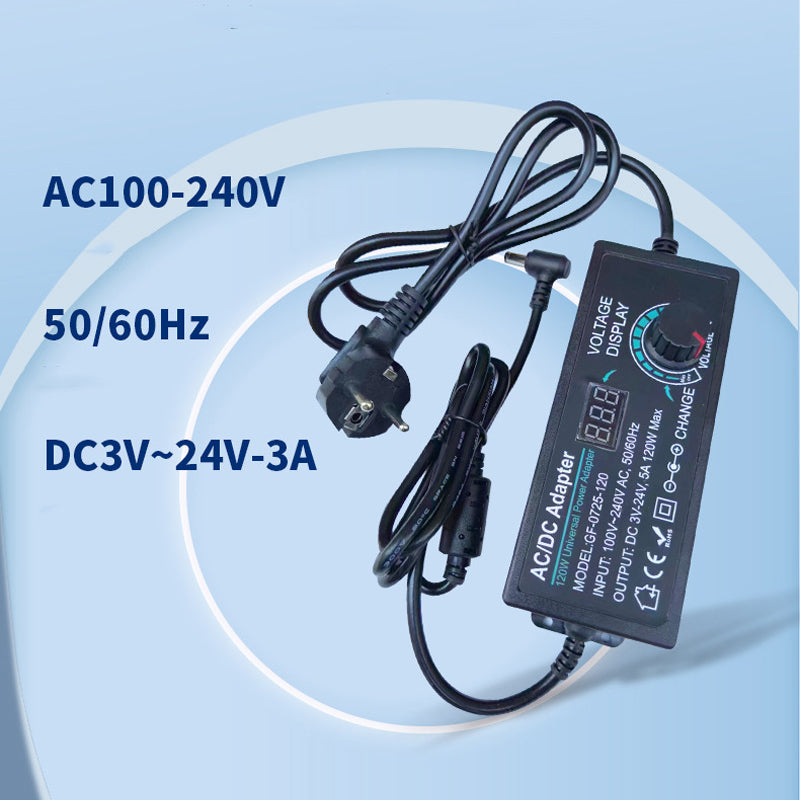 📢📢40% OFF !! ⏰Adjustable 3V-24V 3A Universal AC/DC Power Adapter