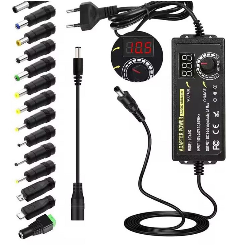 📢📢40% OFF !! ⏰Adjustable 3V-24V 3A Universal AC/DC Power Adapter