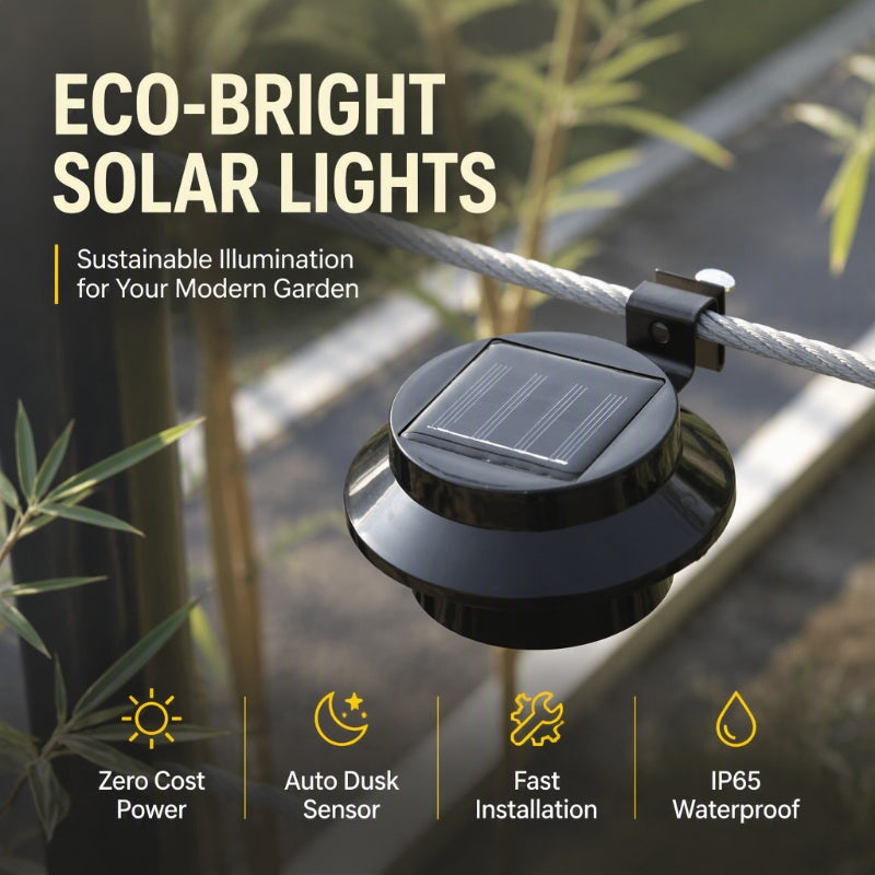 ☀️ 50% dto. Luces solares eco-bright – cero coste eléctrico, iluminación toda la noche. Resistentes a la intemperie, ABS y acrílico de alta calidad! ✨🏡
